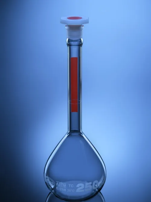 Volumetric Flask, Red Stripe, CLASS A, UNSERIALIZED, ASTM