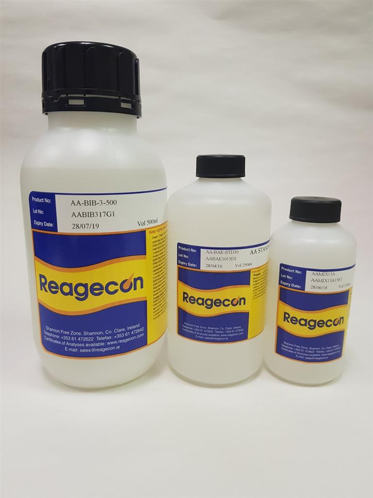 Reagecon Atomic Absorption (AAS) Multi Element Standard (4 Elements) 3 mug/mL (3 ppm) in 2% Nitric Acid (HNO?)