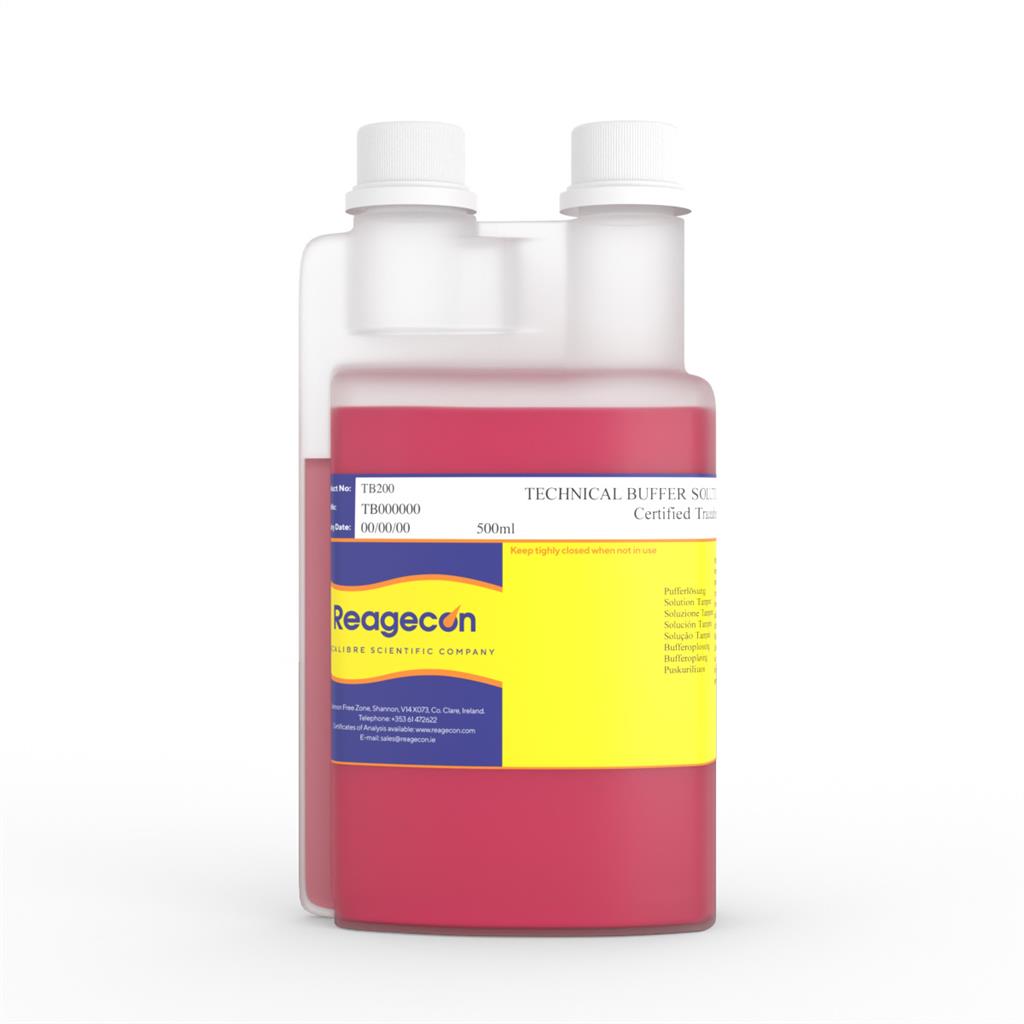 Reagecon pH 2.00 Technical Colour Coded Buffer Solution at 25C in Twin Neck